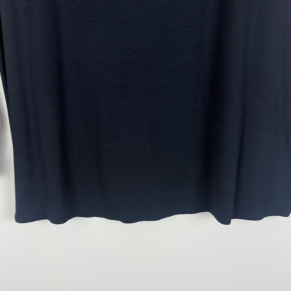 Hobbs London Elegant Navy 3/4 Sleeve Scoop Neckline Slim Fit Casual Med Blouse - Picture 6 of 11